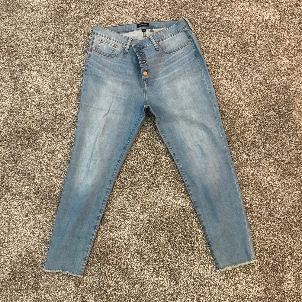 J.Crew 9” Button Fly High-Rise Toothpick Jeans